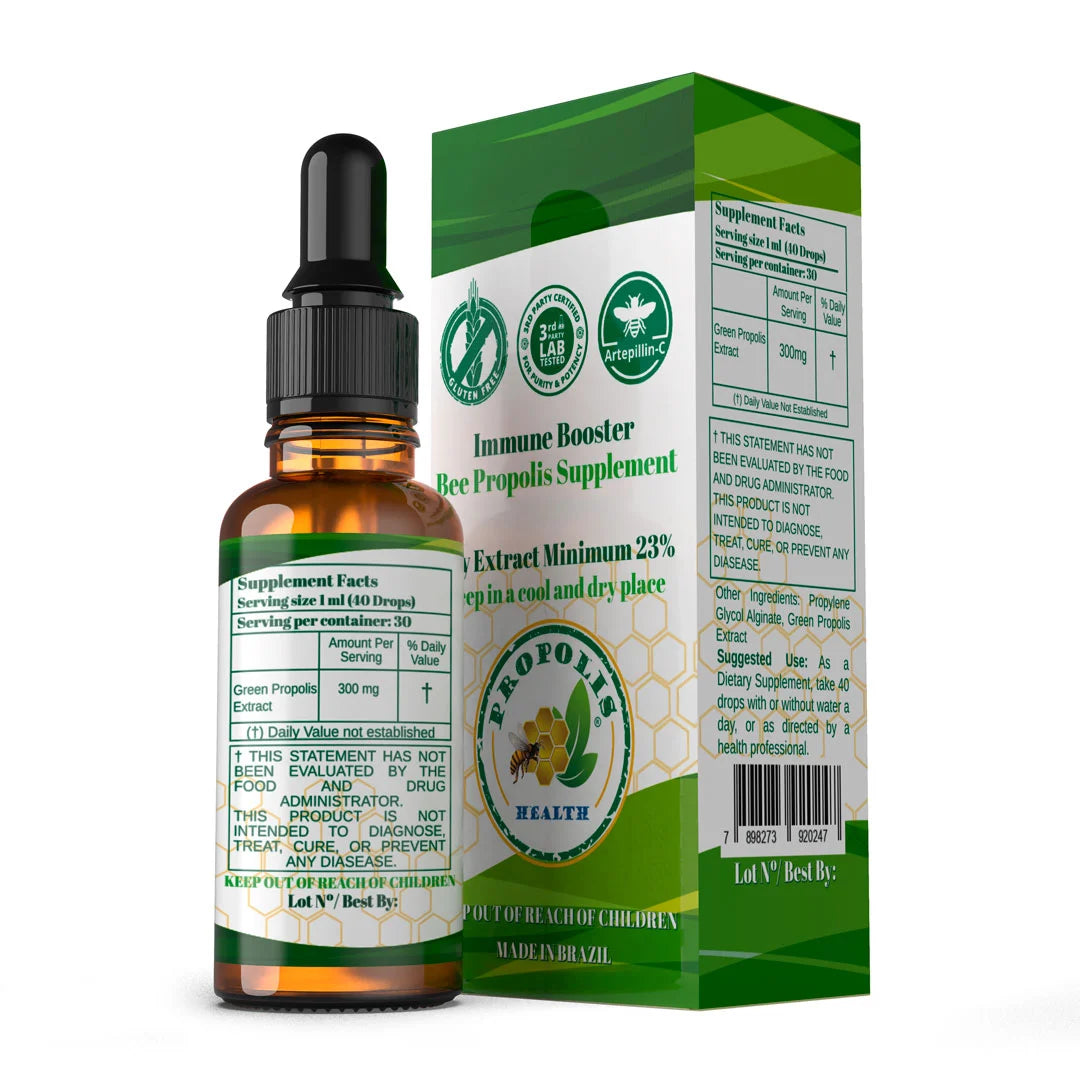 Green Propolis Extract Liquid | Brazilian Bee Propolis Extract | 30 Days Supply | Alcohol-Free | Bee Propolis Liquid | Immune Support | Immunity Shots