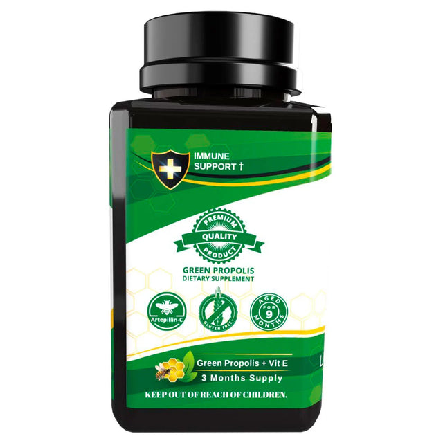 Vitamins & Supplements - 180 Capsules - Propolis Health Store Bee Propolis Softgel Longevity 180 Capsules - Boost Your Bee Therapy 3 Months Suply - Concentrate Minimum 25% Dry Extract - 1000mg Per 2 Capsules.