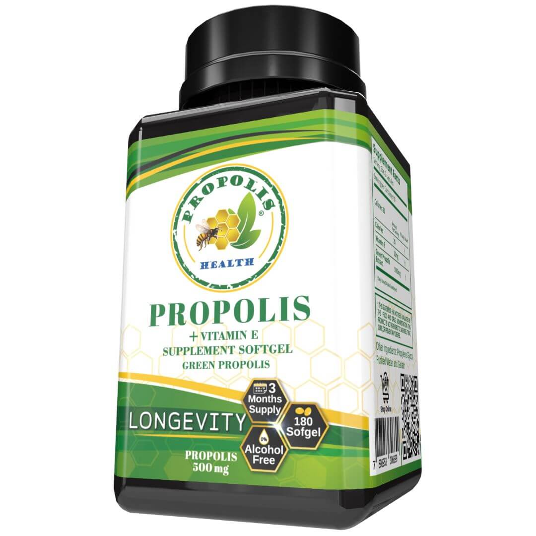 Bee Propolis Softgel 1000mg Daily - Brazilian Bee Propolis Extract - Immune Booster  - All Natural Allergy Supplement - Antioxidant -50 Days Supply