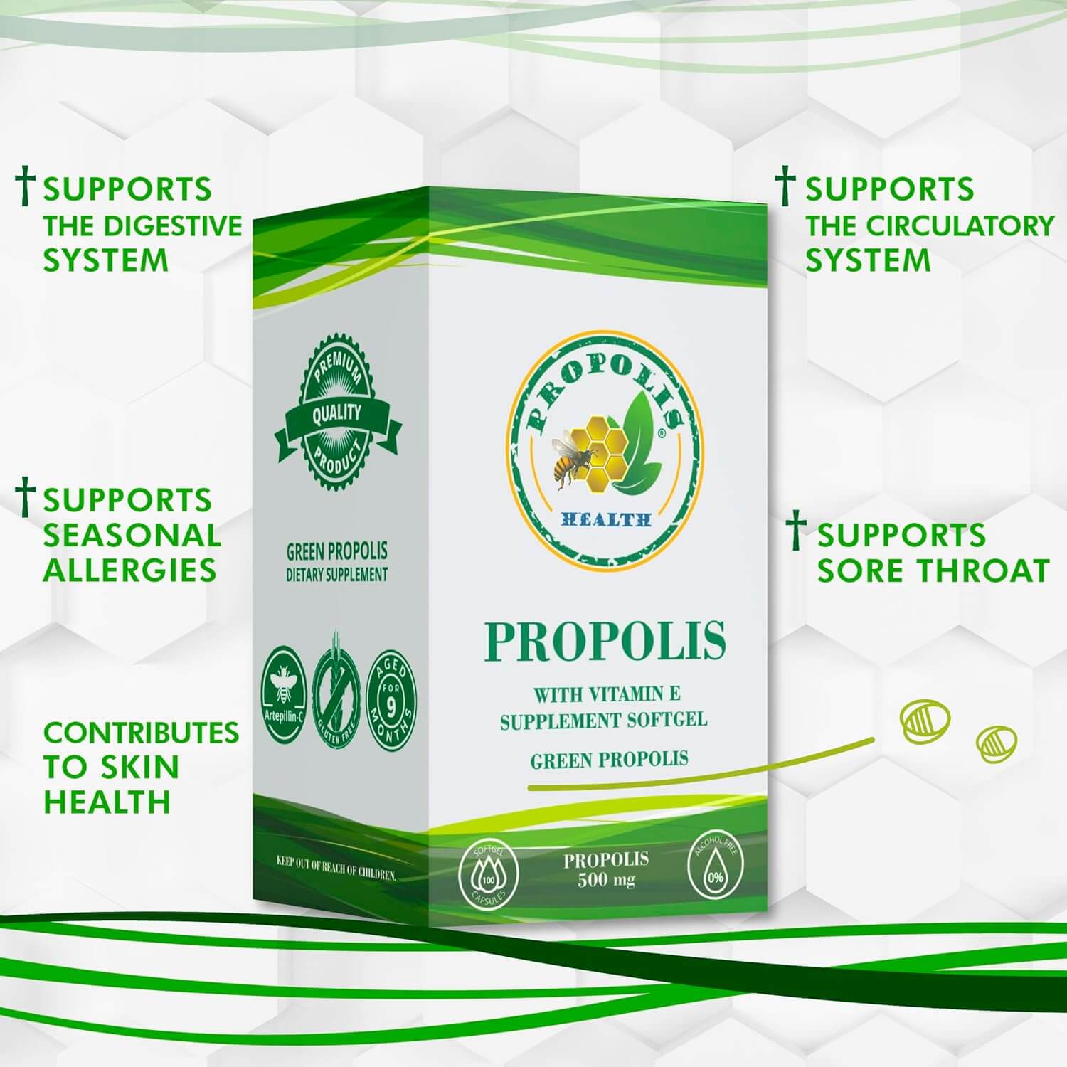 pure green bee propolis 
