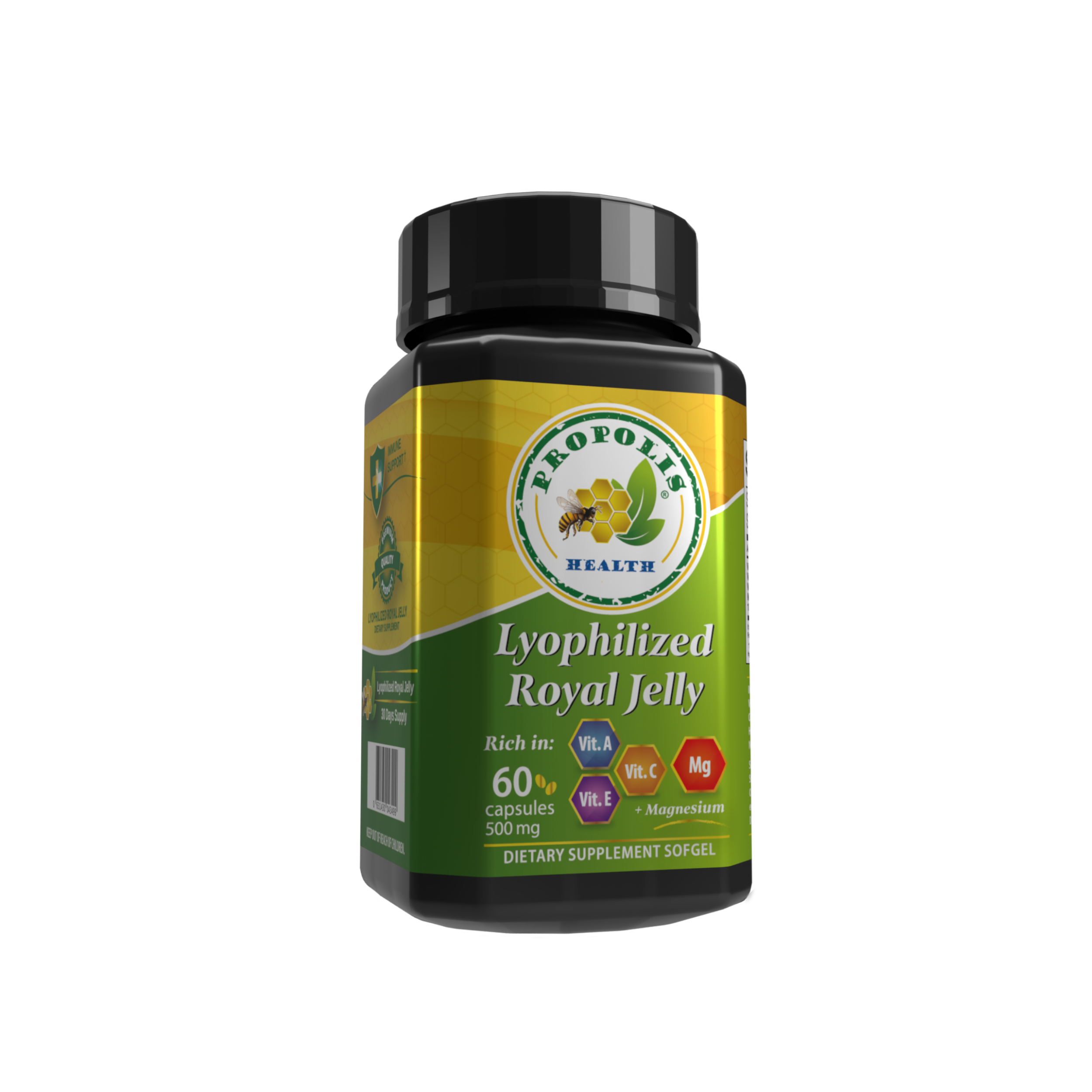 Royal Jelly Supplement - High Potency 15mg 10-HDA, 300mg Magnesium - Enhance Brain Health & Energy