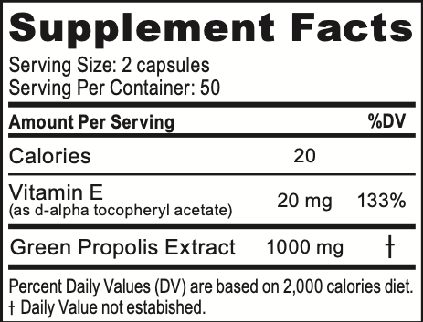 Supplement Facts Propolis Health Capsules 