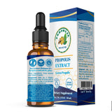 Propolis Extract tincture box and bottle – Brazilian green propolis dietary supplement, 1 fl oz