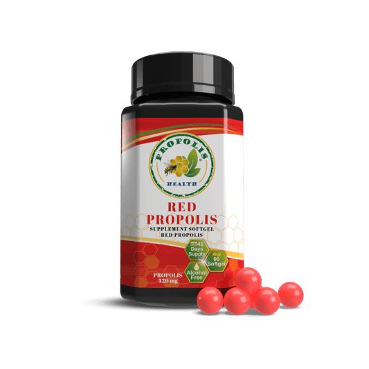 Propolis Health Brazilian red propolis softgels 90 capsules with red softgels – 45 days supply